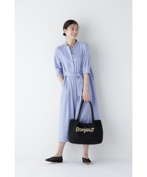 human woman かごバッグ カゴバッグ Bonjourラフィアバッグ