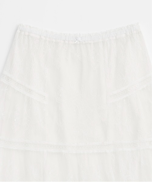 MAISON SPECIAL スカート Lace Tiered Skirt/レースティアード