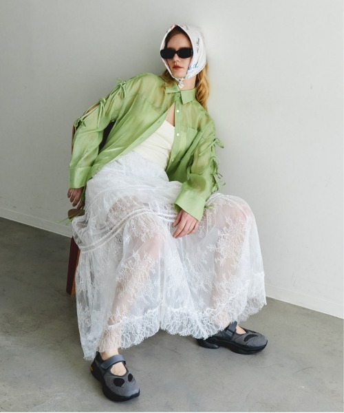 MAISON SPECIAL スカート Lace Tiered Skirt/レースティアード
