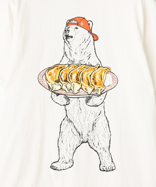 2025春夏新作 ゴースローキャラバン go slow caravan 半袖 Tシャツ トップス 餃子クマ TEE メンズ レディース ユニセックス クマT 熊 くま 半袖T 341913 go slow caravan 2025春夏新作 ゴースローキャラバン 半袖 T