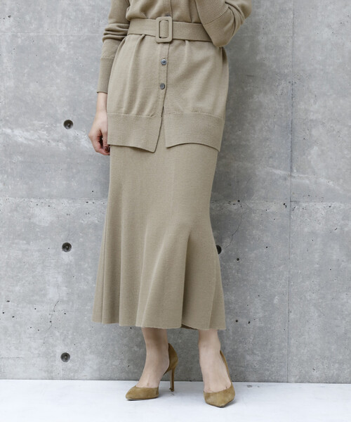 「Liesse」 ニットスカート FREE ブルー レディース_画像3