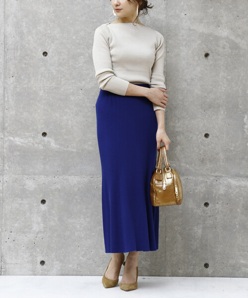 「Liesse」 ニットスカート FREE ブルー レディース_画像4