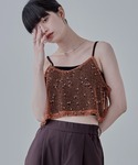 キャミソール ネップメッシュキャミビスチェ 夏服の詳細画像1