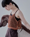 キャミソール ネップメッシュキャミビスチェ 夏服の詳細画像5
