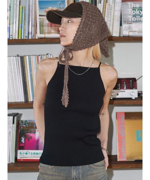 キャミソール 「VEQUM」RIB HALTER NECK TOPS