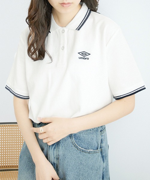 ★美品 umBRO アンブロ 白 半袖 ポロシャツ トップス L umbro ポロシャツ ポロ UMBRO・alotta別注/アンブロ ワン