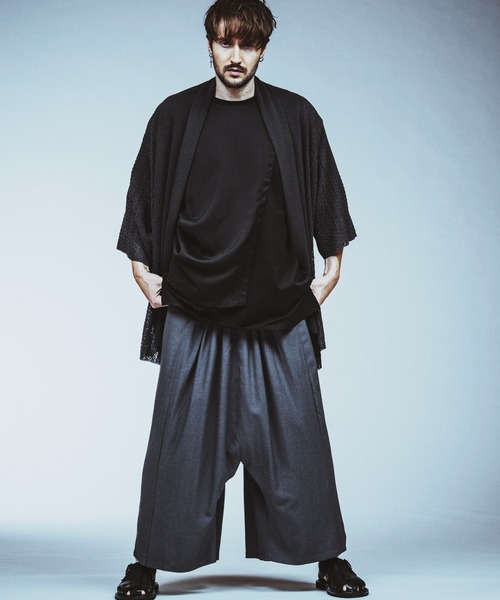 NO ID.（ノーアイディー） カーディガン ハーフスリーブシアーニット