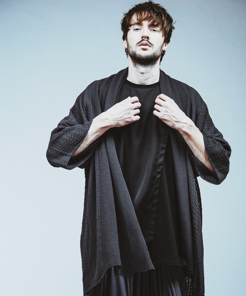 NO ID.（ノーアイディー） カーディガン ハーフスリーブシアーニット