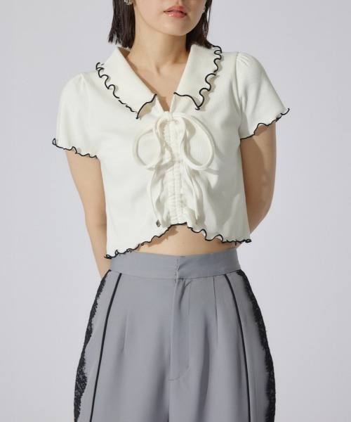 tシャツ ドロストカットトップス 夏服 半袖 レディース