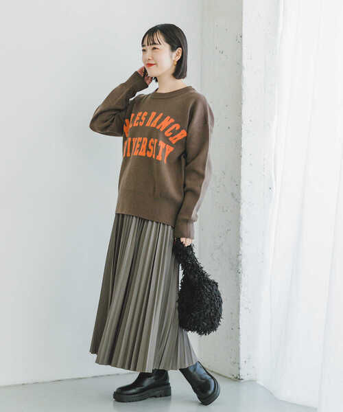 「ITEMS URBANRESEARCH」 プリーツスカート FREE ブラック レディース_画像9