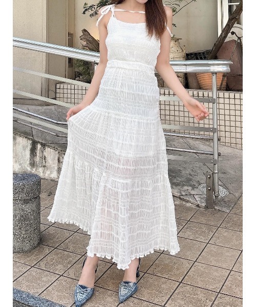 【Since Then】キャミロングワンピース レッド バックオープン Darich ワンピース バックオープンキャミロングワンピース