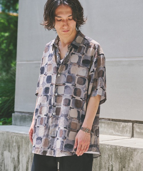 【JOURNAL STANDARD】EVALETメッシパターンシャツ JOURNAL STANDARD シャツ ”吸水速乾 / 通気性” EVALET ライト