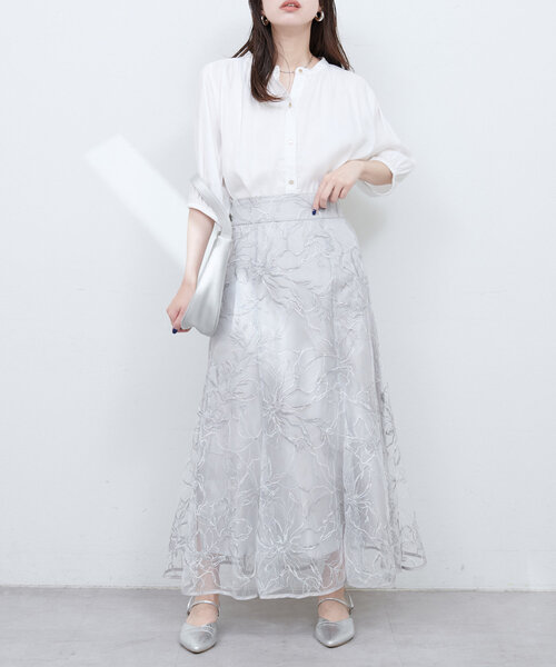 ブラウス シャツ 裾ギャザー 麻混シャツブラウス レディース natural couture ブラウス シャツ 麻混ギャザーブラウス