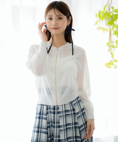 パーカー sheer hoodie(シアーフーディ) レディース And Couture パーカー シアーZIPフーディー レディース
