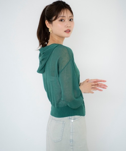 パーカー シアーZIPフーディー レディース And Couture パーカー シアーZIPフーディー レディース