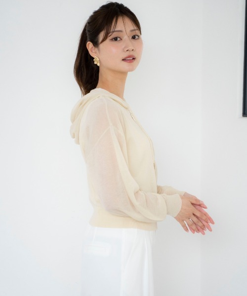 パーカー シアーZIPフーディー レディース And Couture パーカー シアーZIPフーディー レディース