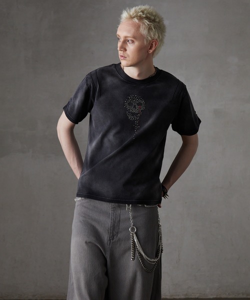 GRANCY tシャツ 「GRANCY」Skull Rhinestone Design T-shirt