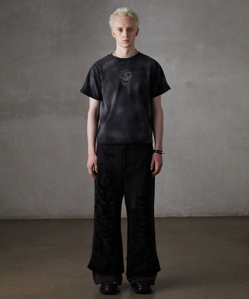GRANCY tシャツ 「GRANCY」Skull Rhinestone Design T-shirt