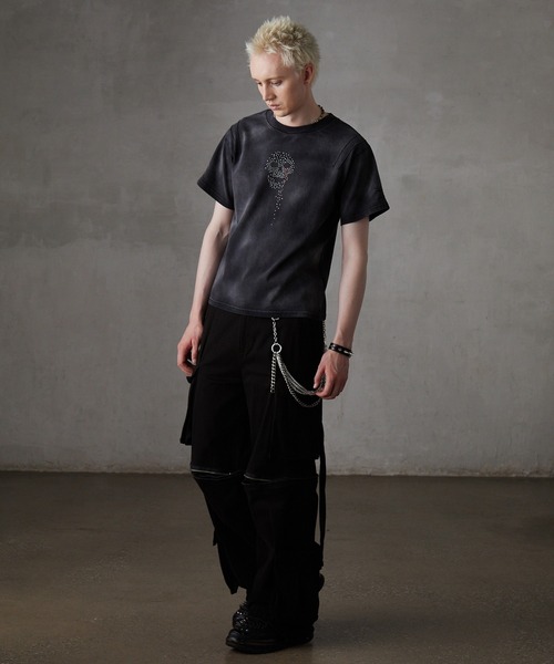 【GRANCY】スカルラインストーンデザインtシャツ M GRANCY tシャツ 「GRANCY」Skull Rhinestone Design T-shirt