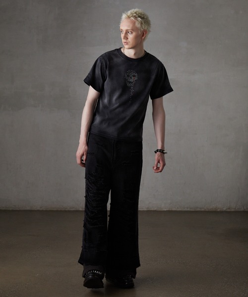 GRANCY tシャツ 「GRANCY」Skull Rhinestone Design T-shirt