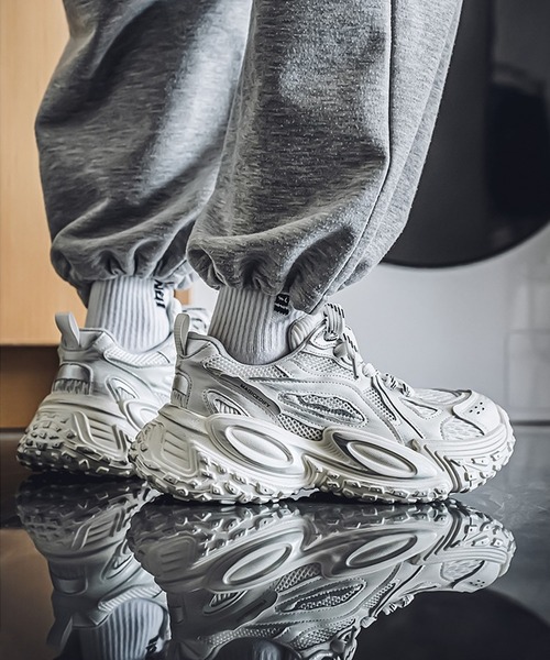 shoes365 スニーカー 「SHOES 365」厚底凹凸ダッドスニーカー メンズ