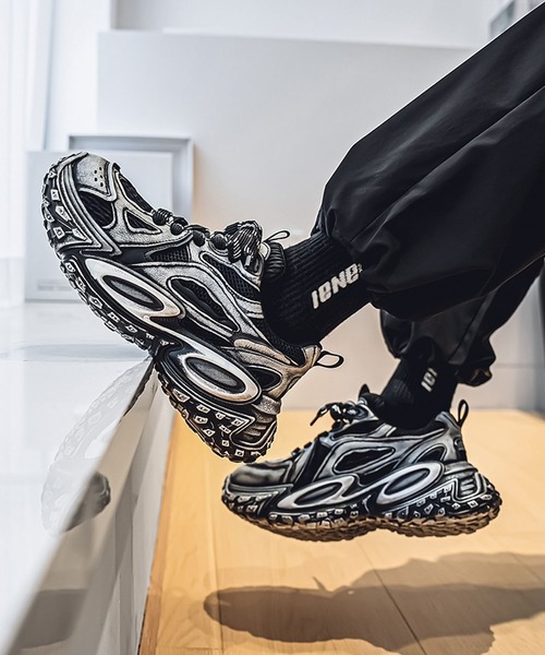 靴 miu7hj shoes365 スニーカー 「SHOES 365」厚底凹凸ダッドスニーカー メンズ