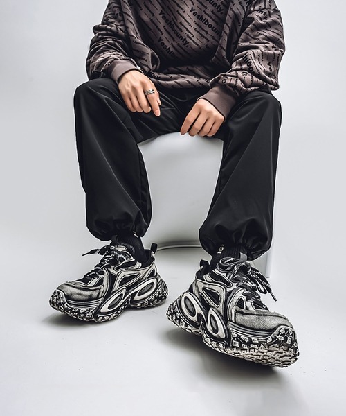 shoes365 スニーカー 「SHOES 365」厚底凹凸ダッドスニーカー メンズ