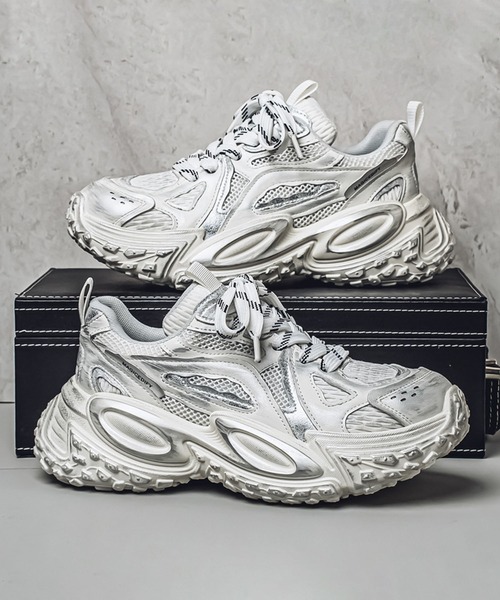shoes365 スニーカー 「SHOES 365」厚底凹凸ダッドスニーカー メンズ
