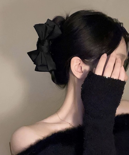 韓国 ヘアクリップ リボン　華やか　パールx45rg 楽天市場】バナナクリップ 送料無料 リボン パール ビジュー