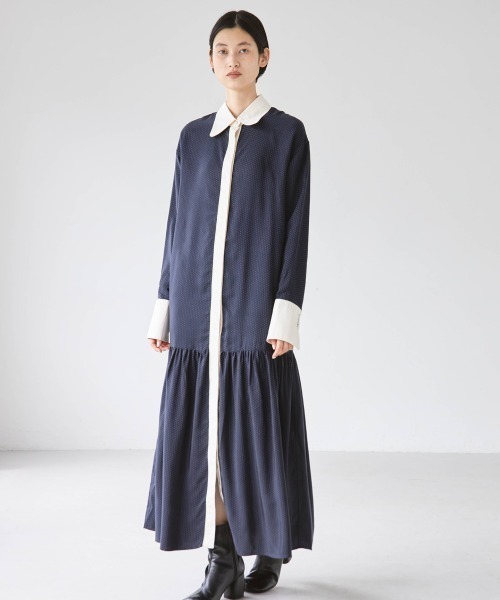「TODAYFUL」 長袖ワンピース 38inch ネイビー レディース