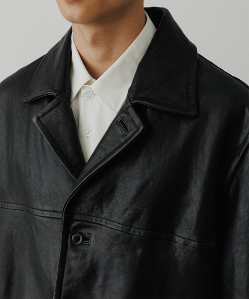 新品 定価79200円 ウォッシュド ラムレザー カーコート アダムエロペ 黒 新品 定価79200円 ウォッシュド ラムレザー カーコート アダムエロペ