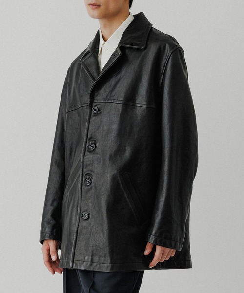 ADAM ET ROPE'（アダムエロペ） カバーオール ウォッシュド ラムレザー