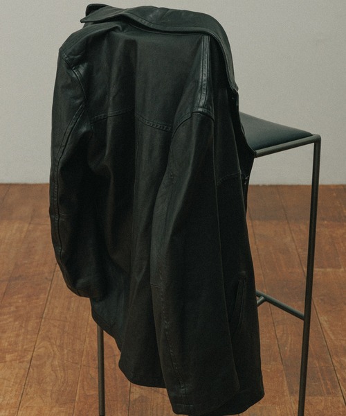 ADAM ET ROPE'（アダムエロペ） カバーオール ウォッシュド ラムレザー