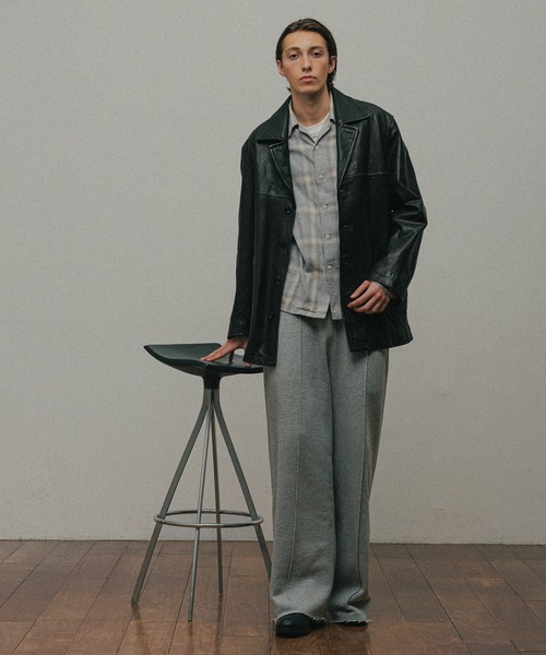 ADAM ET ROPE'（アダムエロペ） カバーオール ウォッシュド ラムレザー