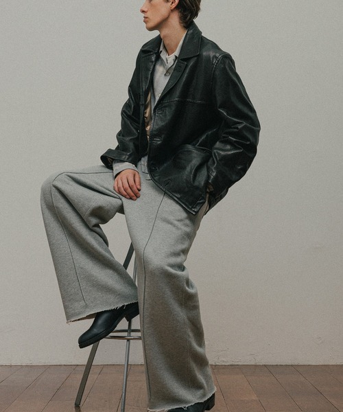 ADAM ET ROPE'（アダムエロペ） カバーオール ウォッシュド ラムレザー