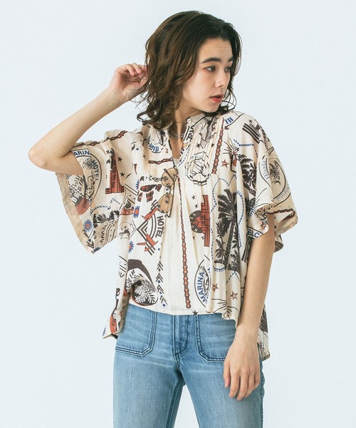HLAADA ブラウス シャツ (HLAADA for ROSEBUD)BANDANA TUCK SHIRT 