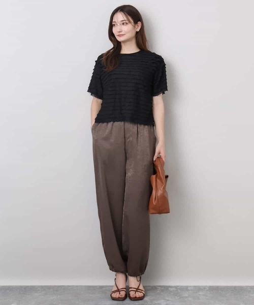 MK ミッシェルクラン（MK MICHEL  ）/ミニフリルディティールカットソー/洗える MK MICHEL KLEIN（エムケー ミッシェルクラン） tシャツ ミニフリル