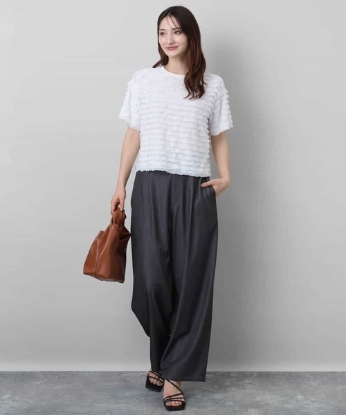 MK MICHEL KLEIN（エムケー ミッシェルクラン） tシャツ ミニフリル