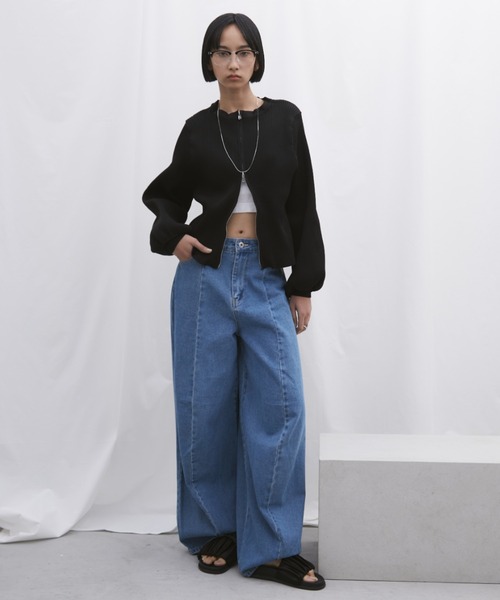 「Aunt Marie's」 加工デニムパンツ M ライトブルー レディース