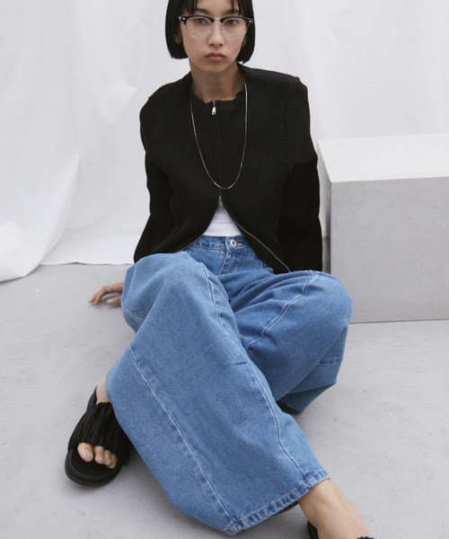「Aunt Marie's」 加工デニムパンツ M ライトブルー レディース