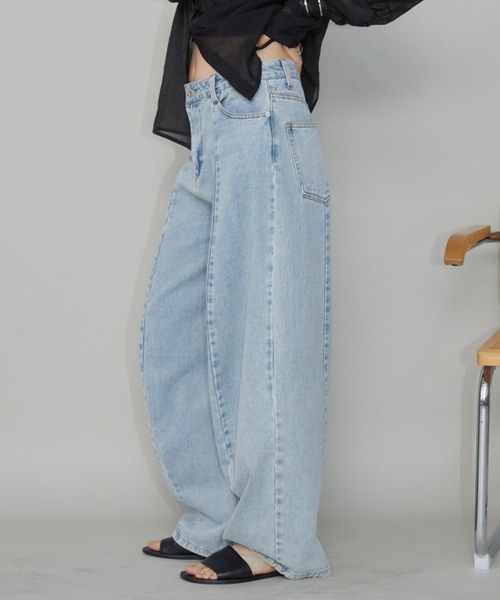 「Aunt Marie's」 加工デニムパンツ M ライトブルー レディース