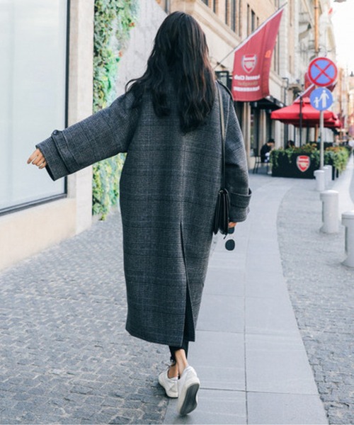 グレンチェックオーバーロングコート レディース : ZOZOTOWN Yahoo!店