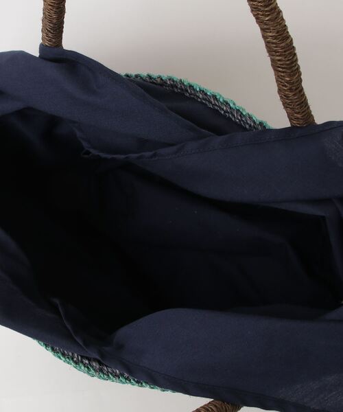 「rougeloup」 ボーダー柄かごバッグ - グリーン レディース_画像4