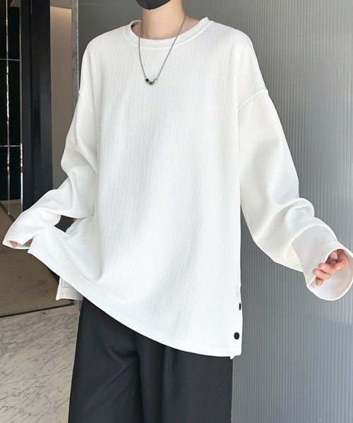 tシャツ 「FVLMEN」side slit button longsleeve Tee/サイド スリット