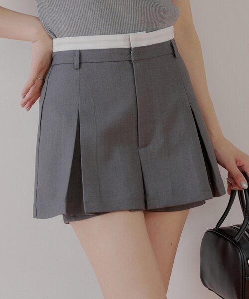 Chico（チコ） スカート ボックスプリーツレイヤードスカパン