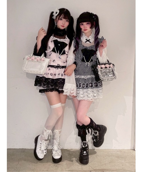 Ank Rouge（アンクルージュ） ワンピース 千鳥とリボンとケーキの