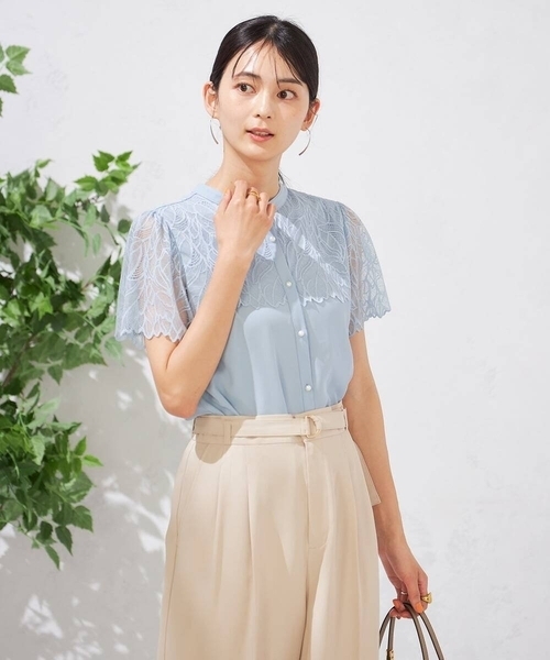 「a.v.v」 半袖ブラウス 34 ラベンダー レディース_画像2