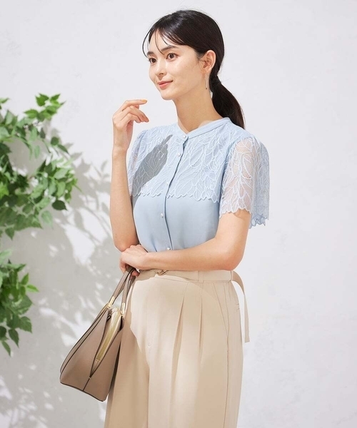 「a.v.v」 半袖ブラウス 34 ラベンダー レディース_画像3