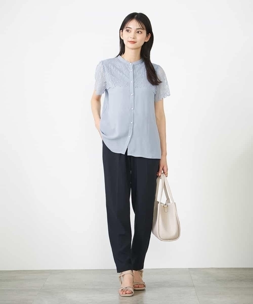 「a.v.v」 半袖ブラウス 34 ラベンダー レディース_画像9