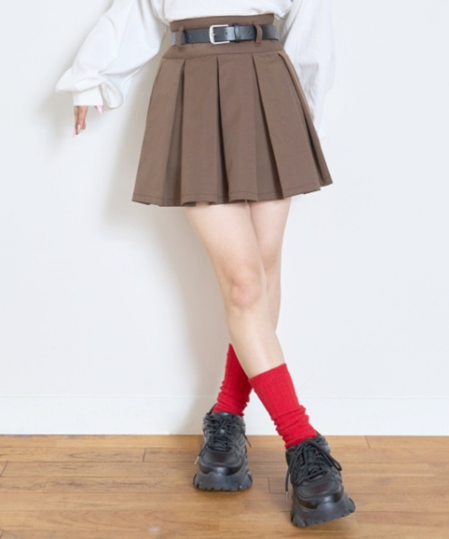 LOVETOXIC スカート 「GOODPRICE」「イージーケア」ベルトつきプリーツ